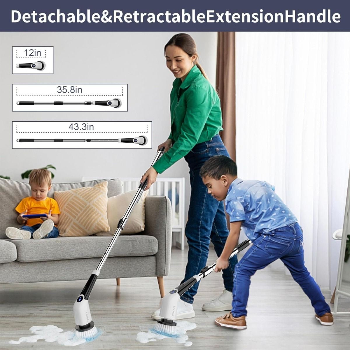 brosse de nettoyage multi-usages 9en1