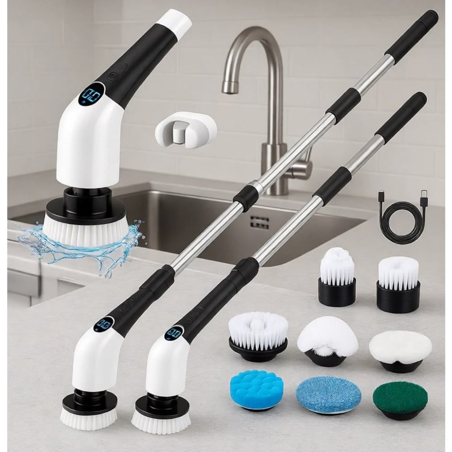 brosse de nettoyage multi-usages 9en1