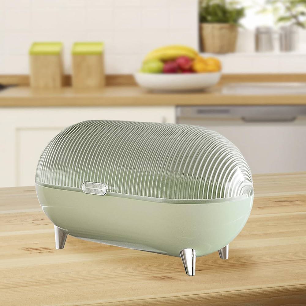 Cache Pain علبة حفظ الخبز والحلويات بغطاء شفاف