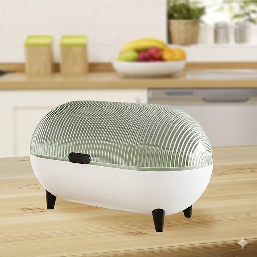 Cache Pain علبة حفظ الخبز والحلويات بغطاء شفاف