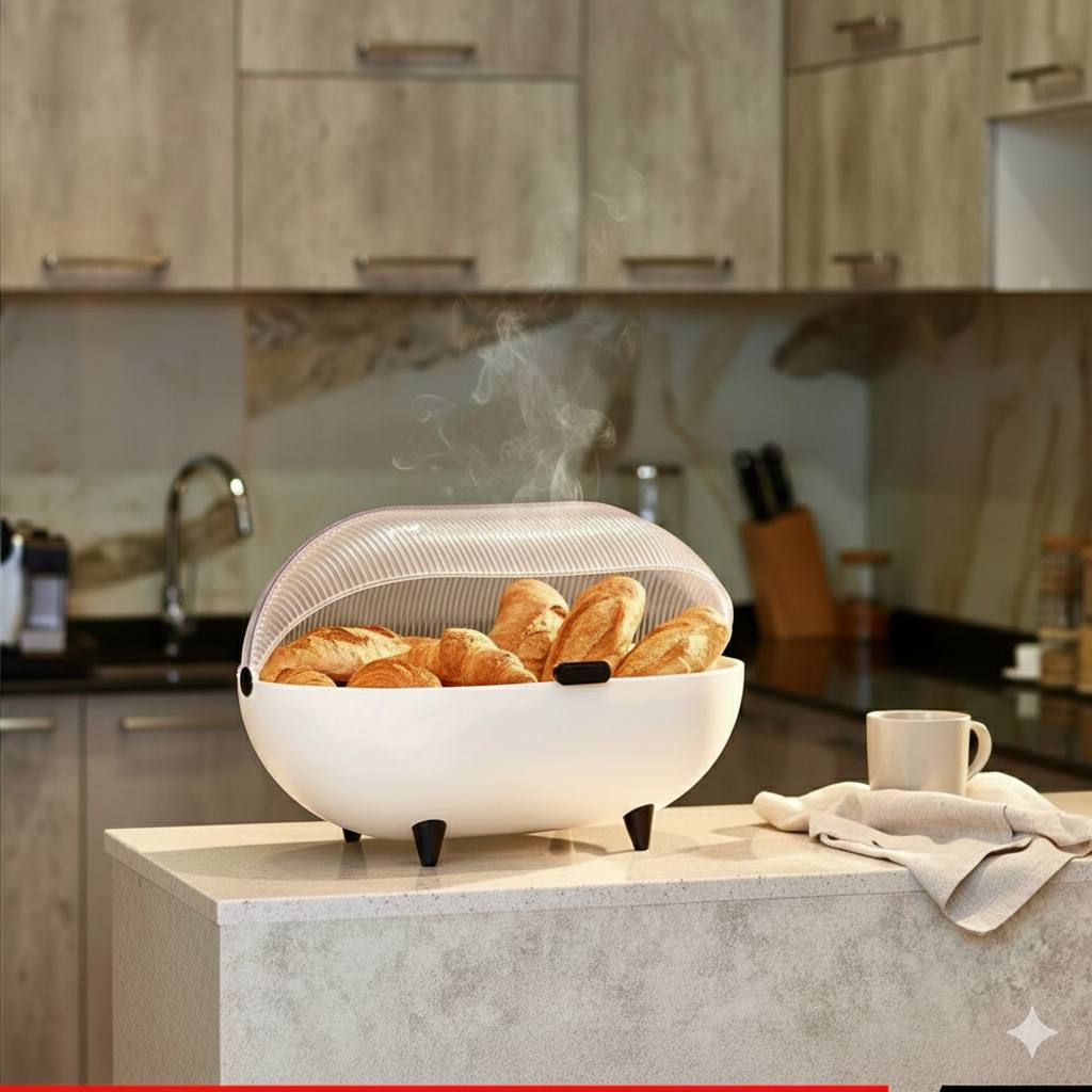 Cache Pain علبة حفظ الخبز والحلويات بغطاء شفاف