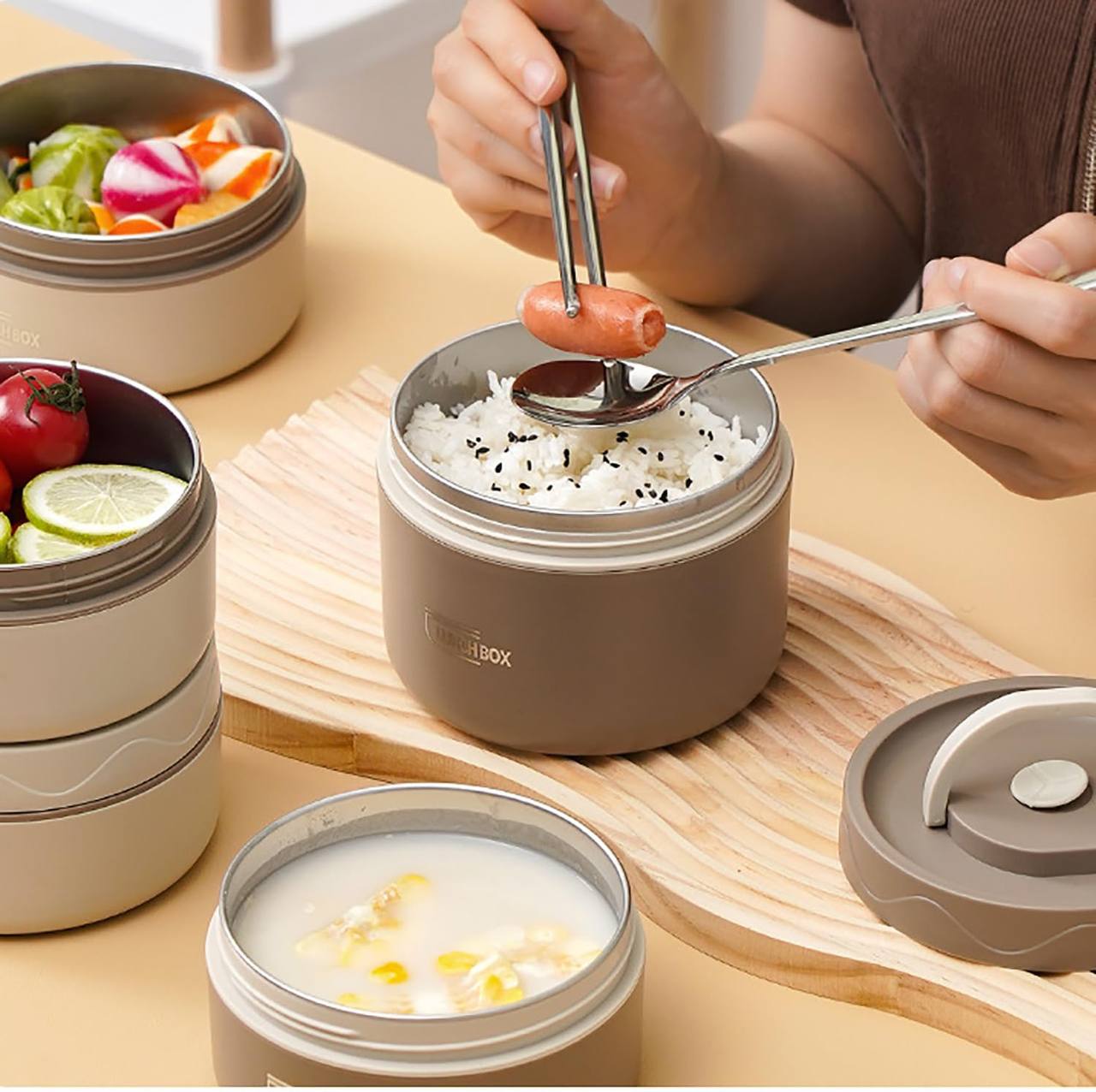 💯 Lunch Box Inox 2  Pièces + Sac Isotherme 🔥